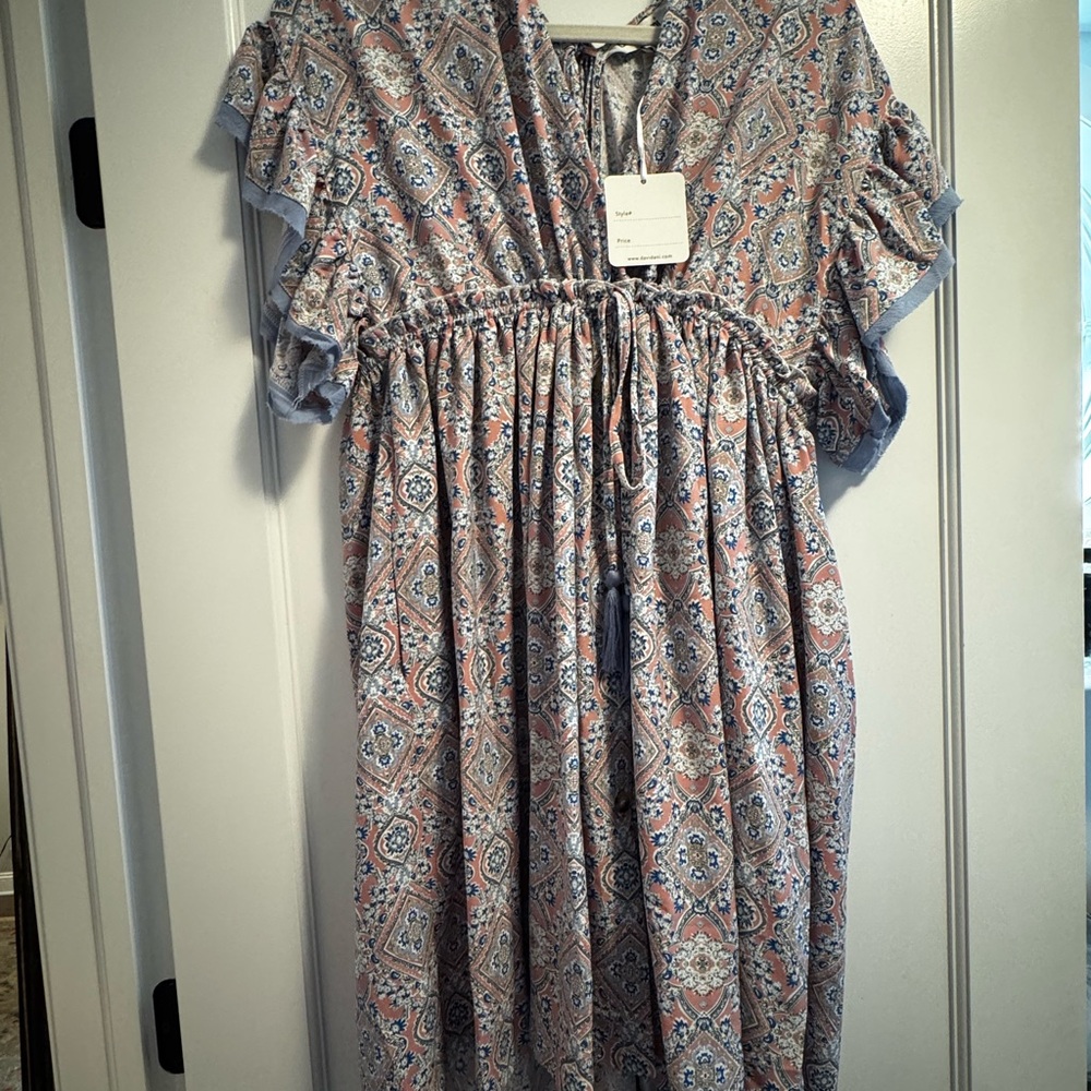 Swim Cover Up  in Blue and Pink size Small